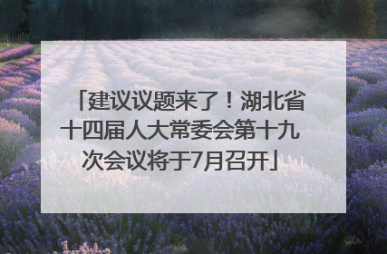建议议题来了！湖北省十四届人大常委会第十九次会议将于7月召开