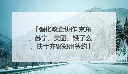 强化政企协作 京东、苏宁、美团、饿了么、快手齐聚郑州签约