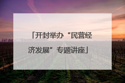 开封举办“民营经济发展”专题讲座