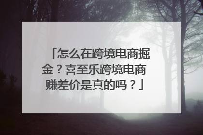 怎么在跨境电商掘金？喜至乐跨境电商赚差价是真的吗？
