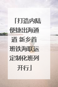 打造内陆便捷出海通道 新乡首班铁海联运定制化班列开行
