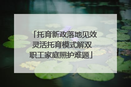 托育新政落地见效 灵活托育模式解双职工家庭照护难题