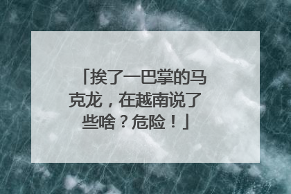 挨了一巴掌的马克龙，在越南说了些啥？危险！