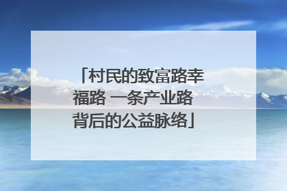 村民的致富路幸福路 一条产业路背后的公益脉络