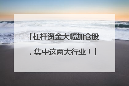 杠杆资金大幅加仓股，集中这两大行业！