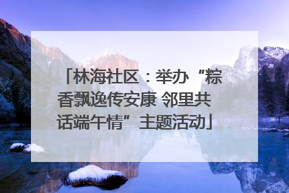 林海社区：举办“粽香飘逸传安康 邻里共话端午情”主题活动