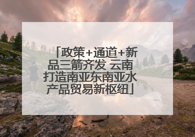 政策+通道+新品三箭齐发 云南打造南亚东南亚水产品贸易新枢纽