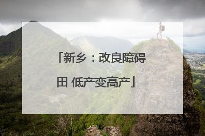 新乡：改良障碍田 低产变高产