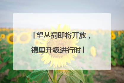 望丛祠即将开放，锦里升级进行时