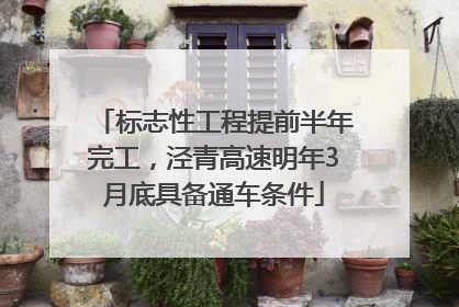 标志性工程提前半年完工，泾青高速明年3月底具备通车条件
