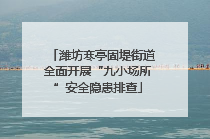 潍坊寒亭固堤街道全面开展“九小场所”安全隐患排查