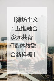 潍坊奎文：五维融合多元共育 打造体教融合新样板