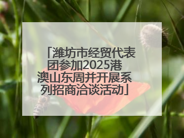 潍坊市经贸代表团参加2025港澳山东周并开展系列招商洽谈活动