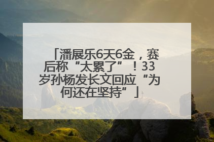 潘展乐6天6金，赛后称“太累了”！33岁孙杨发长文回应“为何还在坚持”