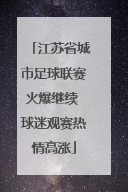 江苏省城市足球联赛火爆继续 球迷观赛热情高涨