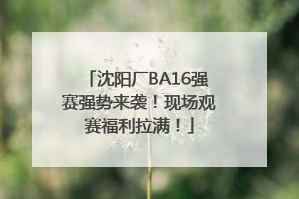 沈阳厂BA16强赛强势来袭！现场观赛福利拉满！