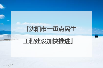 沈阳市一重点民生工程建设加快推进