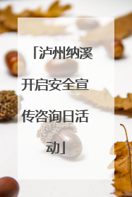 泸州纳溪开启安全宣传咨询日活动