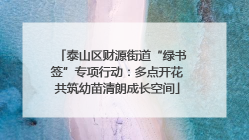 泰山区财源街道“绿书签”专项行动：多点开花共筑幼苗清朗成长空间