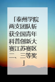 泰州学院两支团队斩获全国青年科普创新大赛江苏赛区二、三等奖