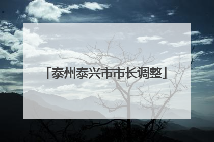 泰州泰兴市市长调整