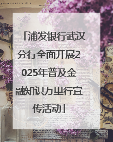 浦发银行武汉分行全面开展2025年普及金融知识万里行宣传活动
