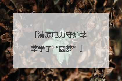 清凉电力守护莘莘学子“圆梦”