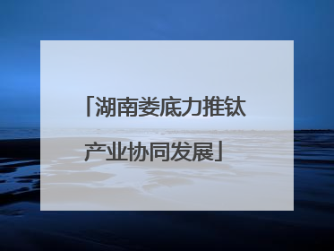 湖南娄底力推钛产业协同发展