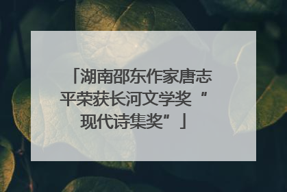 湖南邵东作家唐志平荣获长河文学奖“现代诗集奖”