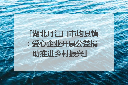 湖北丹江口市均县镇：爱心企业开展公益捐助推进乡村振兴