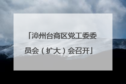 漳州台商区党工委委员会（扩大）会召开