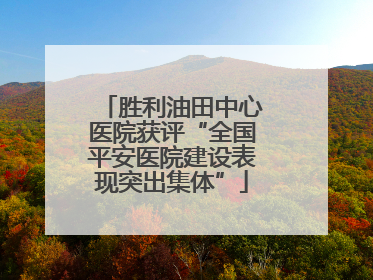 胜利油田中心医院获评“全国平安医院建设表现突出集体”