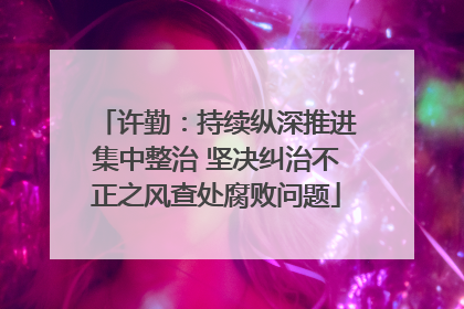 许勤：持续纵深推进集中整治 坚决纠治不正之风查处腐败问题