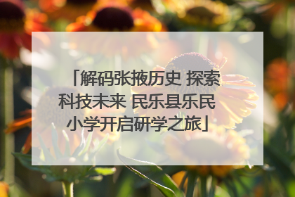 解码张掖历史 探索科技未来 民乐县乐民小学开启研学之旅