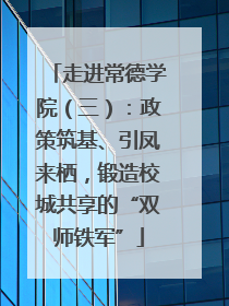 走进常德学院（三）：政策筑基、引凤来栖，锻造校城共享的“双师铁军”