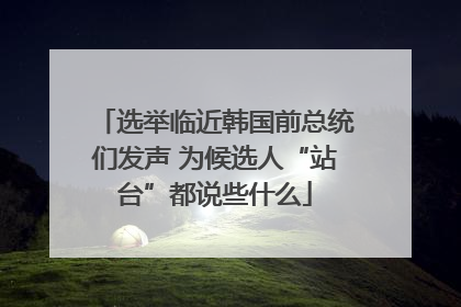 选举临近韩国前总统们发声 为候选人“站台”都说些什么