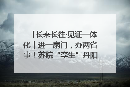 长来长往·见证一体化｜进一扇门，办两省事！苏皖“孪生”丹阳如何做到的？