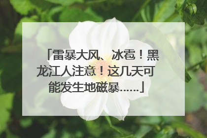 雷暴大风、冰雹！黑龙江人注意！这几天可能发生地磁暴……
