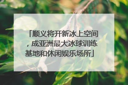 顺义将开新冰上空间，成亚洲最大冰球训练基地和休闲娱乐场所