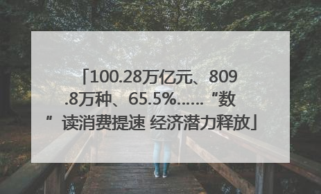 100.28万亿元、809.8万种、65.5%……“数”读消费提速 经济潜力释放